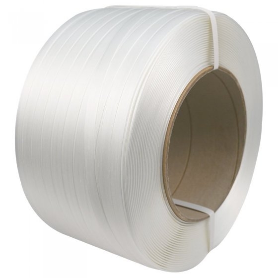 Banda PES Netesuta Compozit, Alb, 16 mm x 850 m, 450 kg, Tub 200 mm