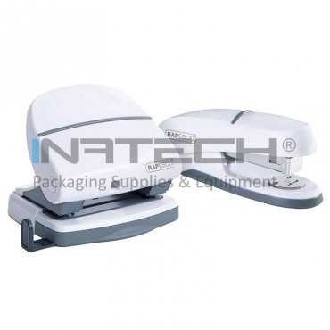 Set capsator Rapesco P20 + perforator Rapesco P30 Utilizeaza capse 24/6 mm sau 26/6 mm, Perforeaza pana la 30 de coli, Nr de coli capsate pana la 20 de coli, Culoare Alb