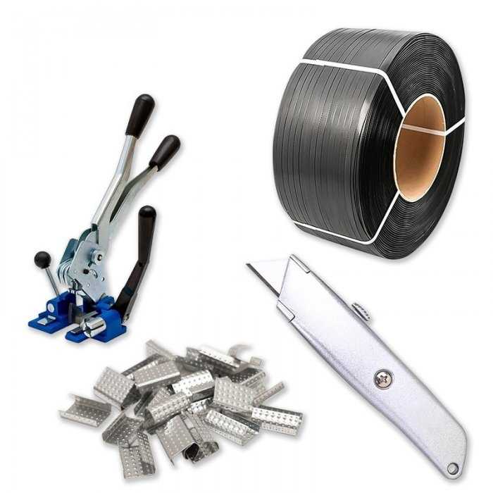 Pachet Aparat Legat Banda + Banda PP 16 mm + Capse 16 mm + Cutter uz industrial-Pachete PROMO