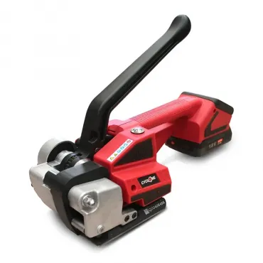 Сварочный аппарат для ленты PP/PET Cyclone 13-16 мм производства Италия, литиевый аккумулятор 18В, толщина ленты 0,45-0,6 мм, ширина ленты 12-16 мм, ручное использование, вес 3,6 кг, система запечатывания с помощью трения.