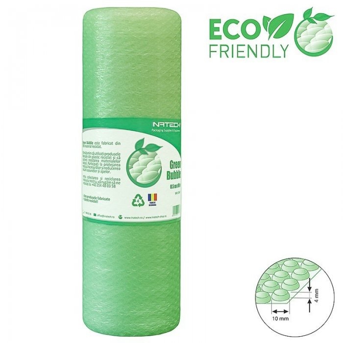 Folie Cu Bule Mici Eco Friendly, 300/450 mm x 100 m, 60 my-Folie Cu Bule De Aer Mici