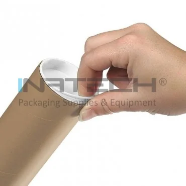 Крышки для бумажных тубусов диаметром 200 мм, материал пластик, цвет белый, 200 штук / пакет