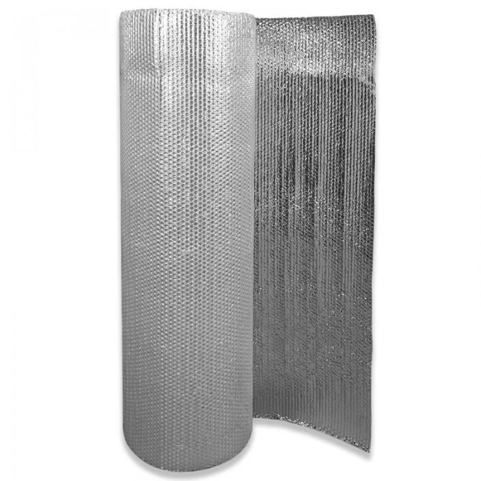 Folie Cu Bule Mici Aluminizata Latime 1200 mm, Lungime 34 m, Straturi 3, Grosime 80 my, Culoare Argintiu-Folie Cu Bule De Aer...